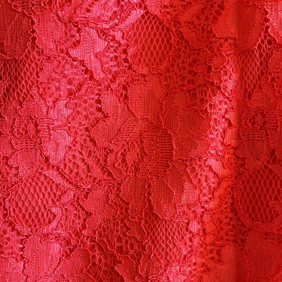 New! NWT French Connection v neck sleeveless coral lace fit & flare A line dress - Picture 4 of 8